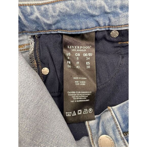 Liverpool Women’s 4 Hannah Cropped Flare Jeans Light Wash Fringe Denim - Picture 6 of 8